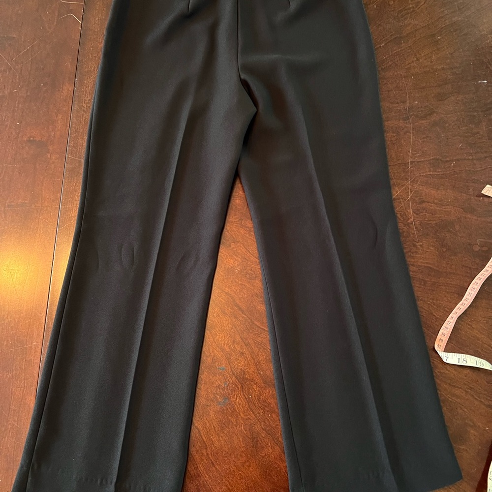 Gray flat front slacks from Talbots. Side zipper, relaxed fit-inseam is 27 1/2